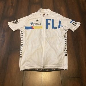 Full Zip David's World Cycle Cycling Bicycle Florida Short Sleeve Jersey Sz S